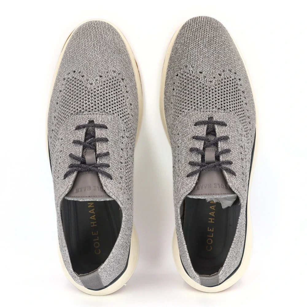 Cole Haan Zerogrand Stitchlite Oxford Mens 10.5 Gray Knit Wingtip Casual Office